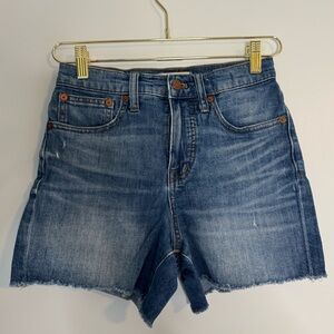 Madewell High-Rise Denim Shorts, blue, size 24